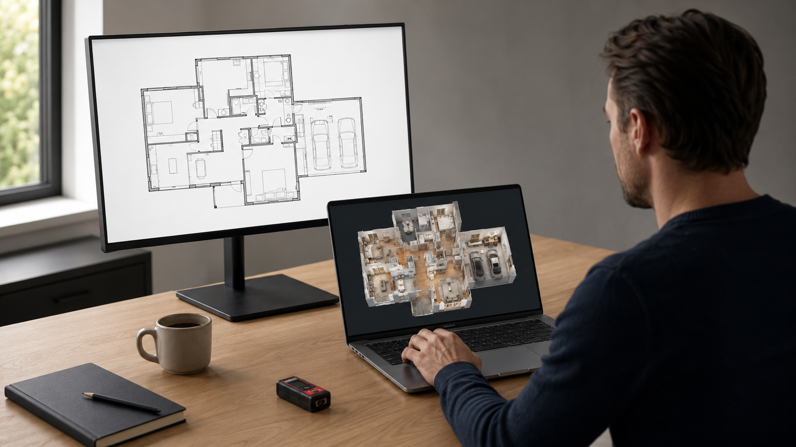 As-built floor plan and 3D model production workstation